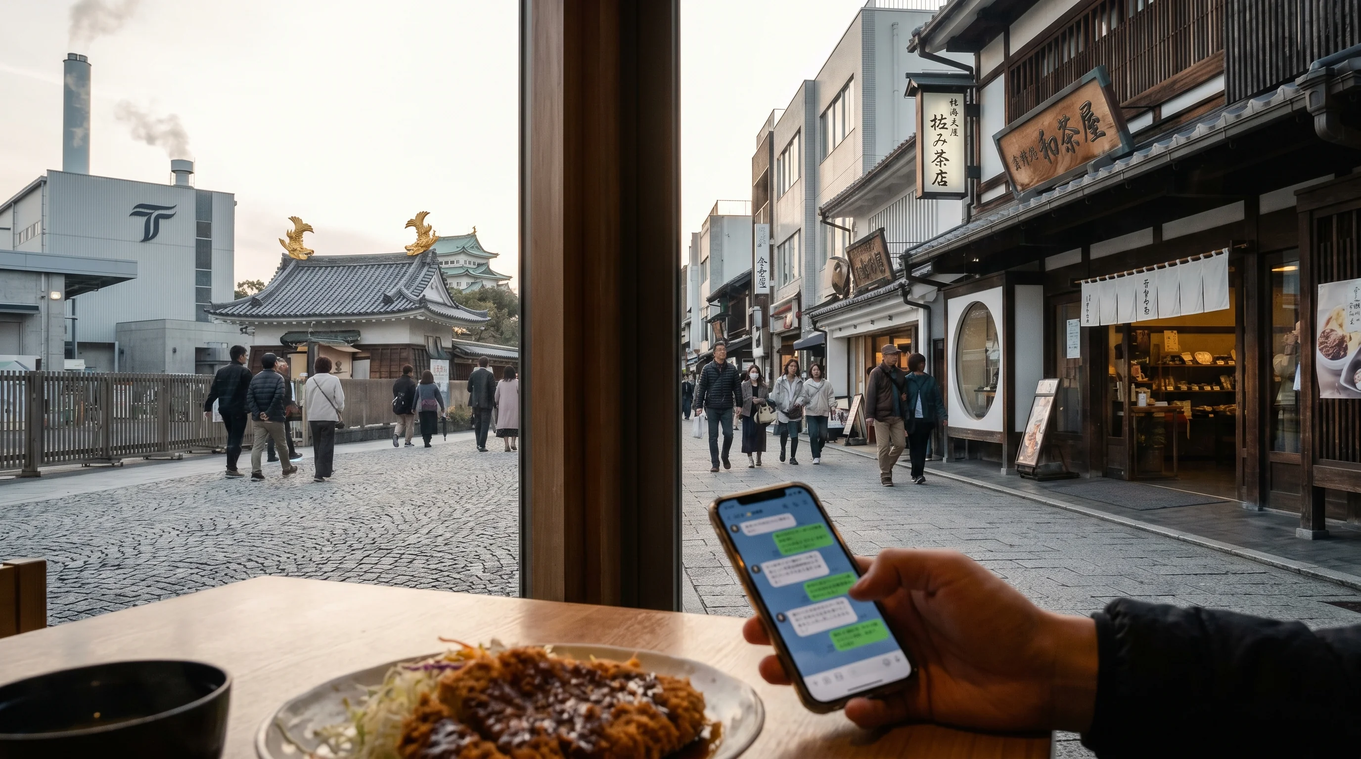 愛知県の街並み / 店舗集客のAI検索最適化（AIO）のイメージ