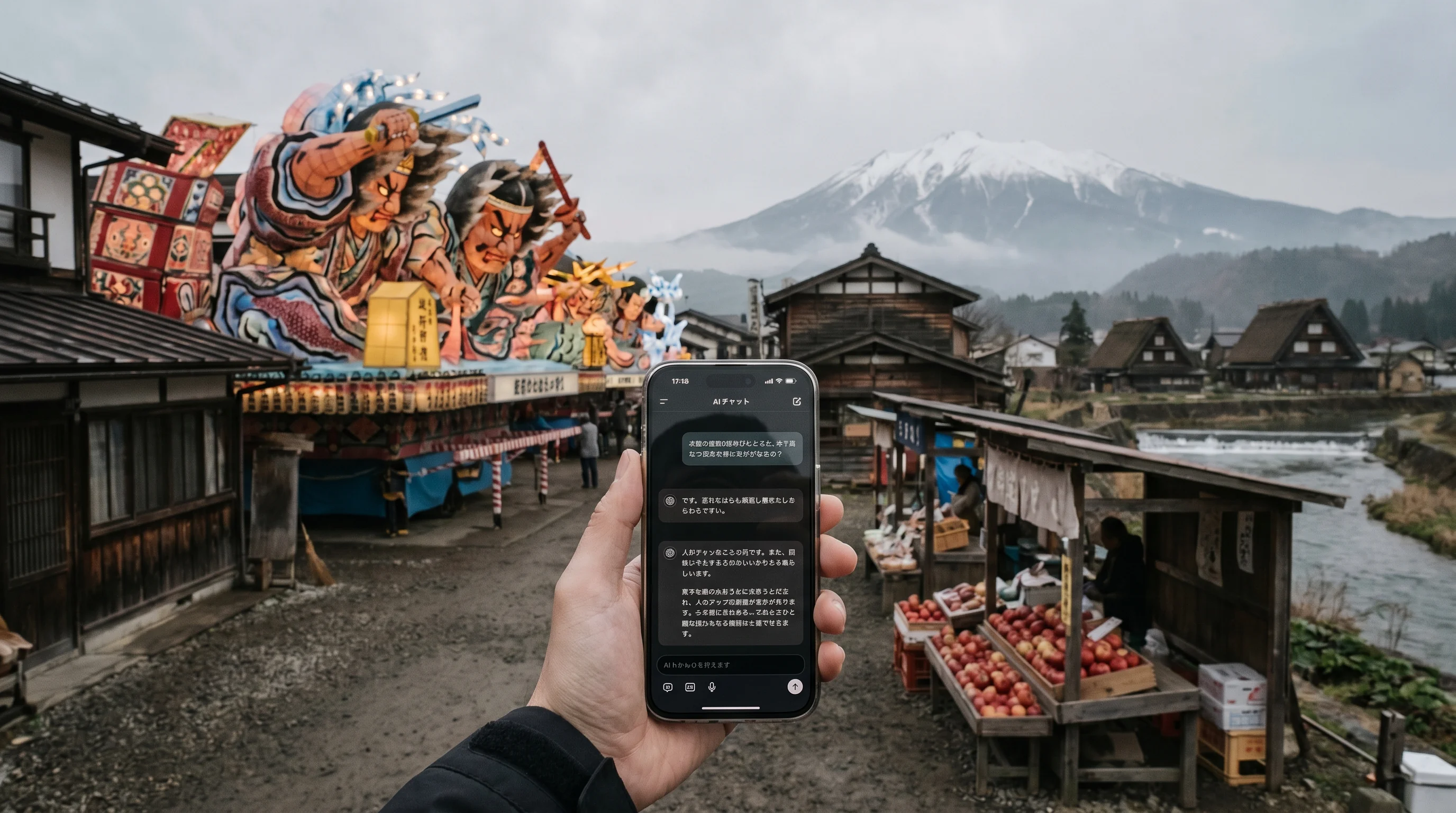 青森県の街並み / 店舗集客のAI検索最適化（AIO）のイメージ