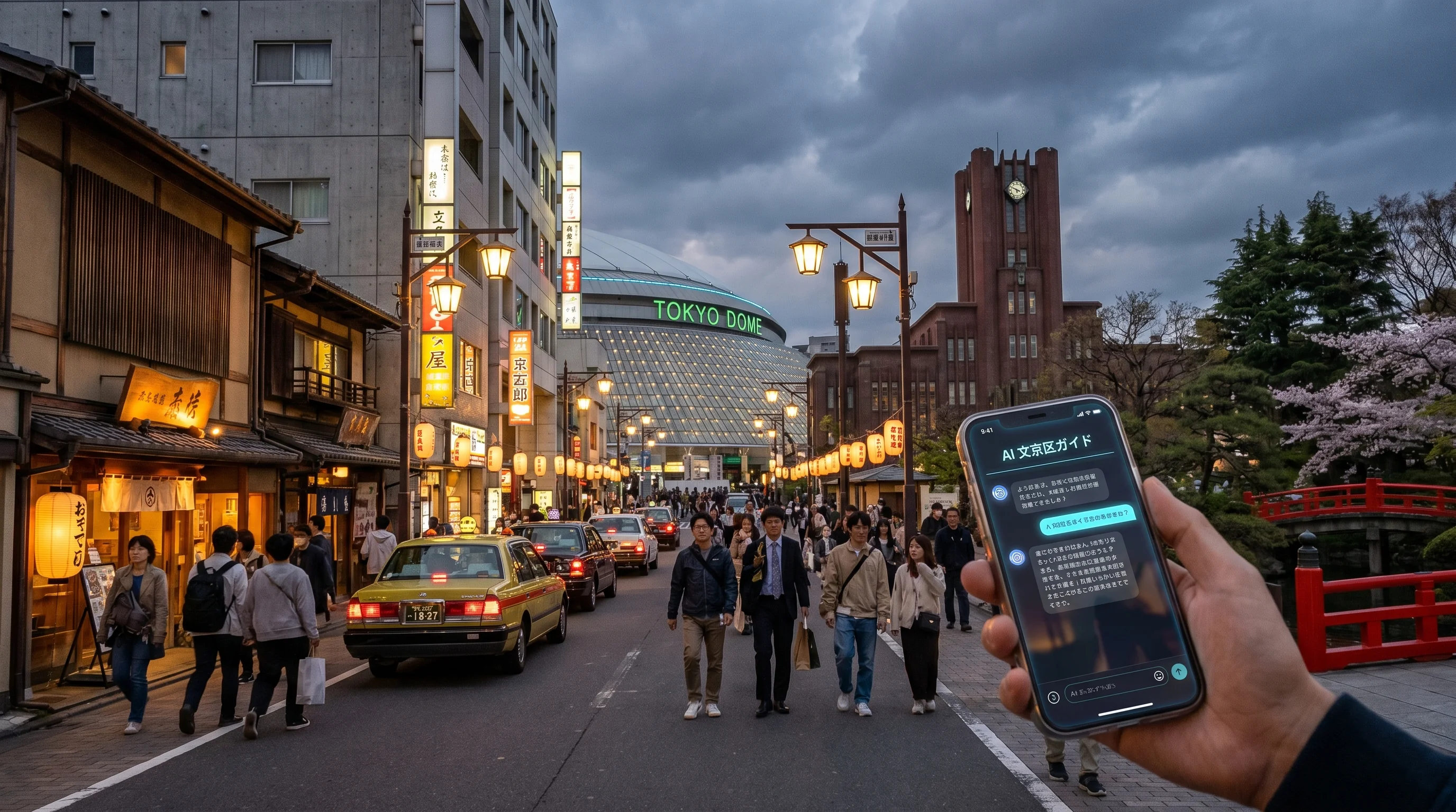 文京区の街並み / 店舗集客のAI検索最適化（AIO）のイメージ