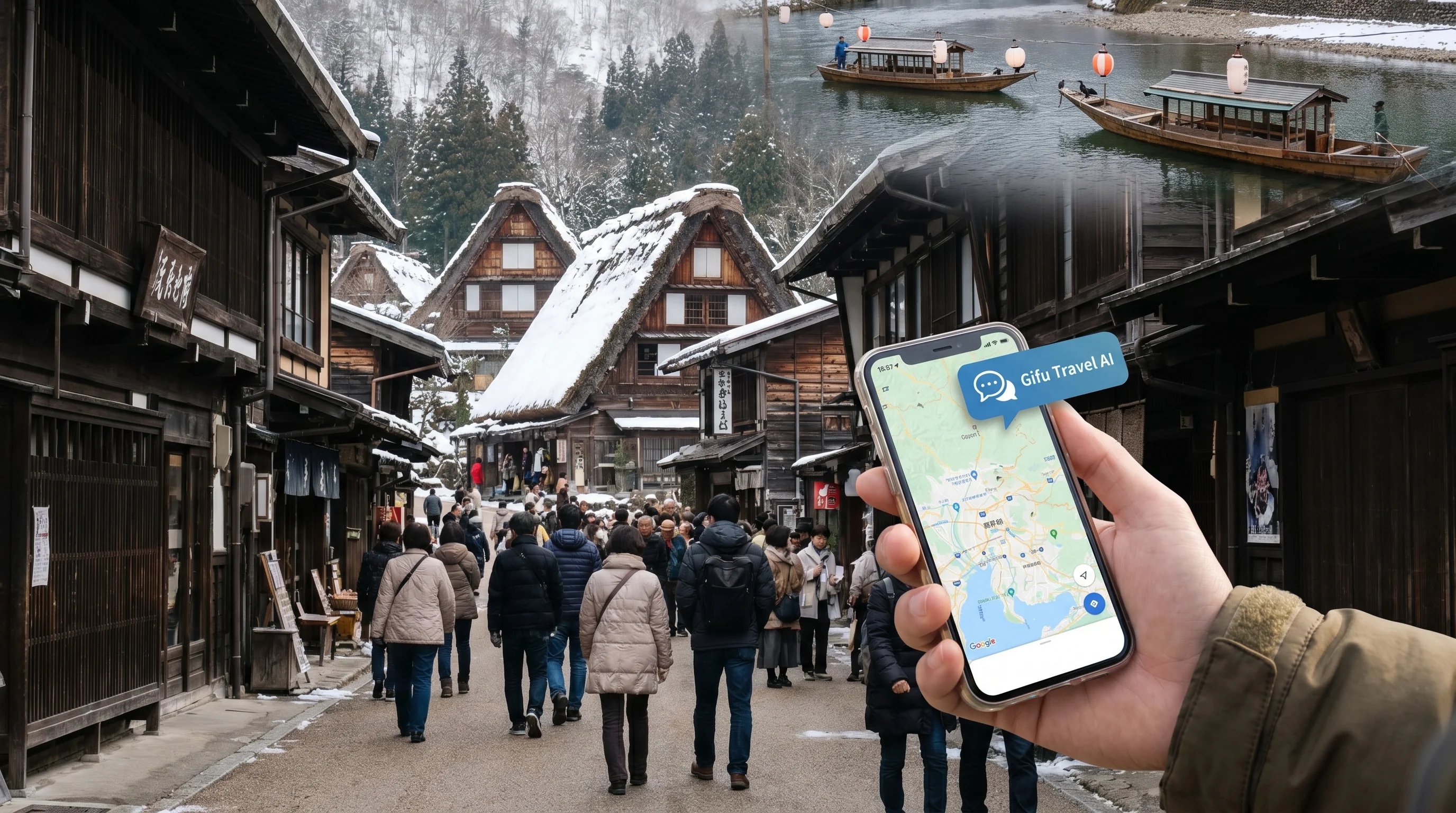 岐阜県の街並み / 店舗集客のAI検索最適化（AIO）のイメージ