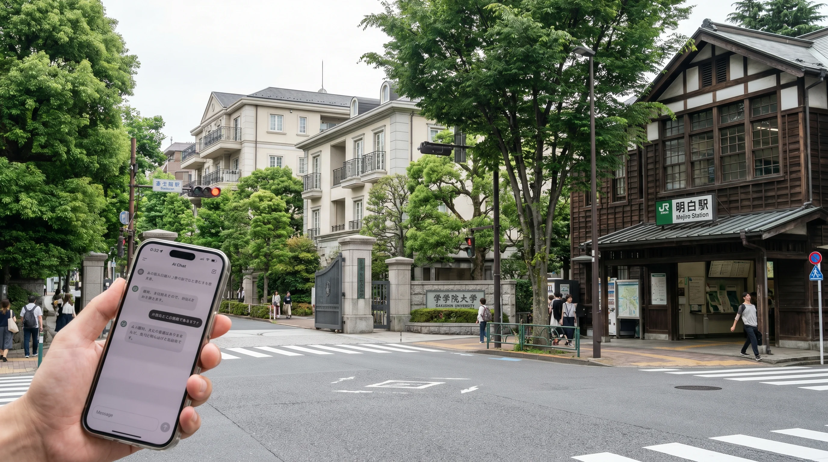 目白駅の街並み / 店舗集客のAI検索最適化（AIO）のイメージ