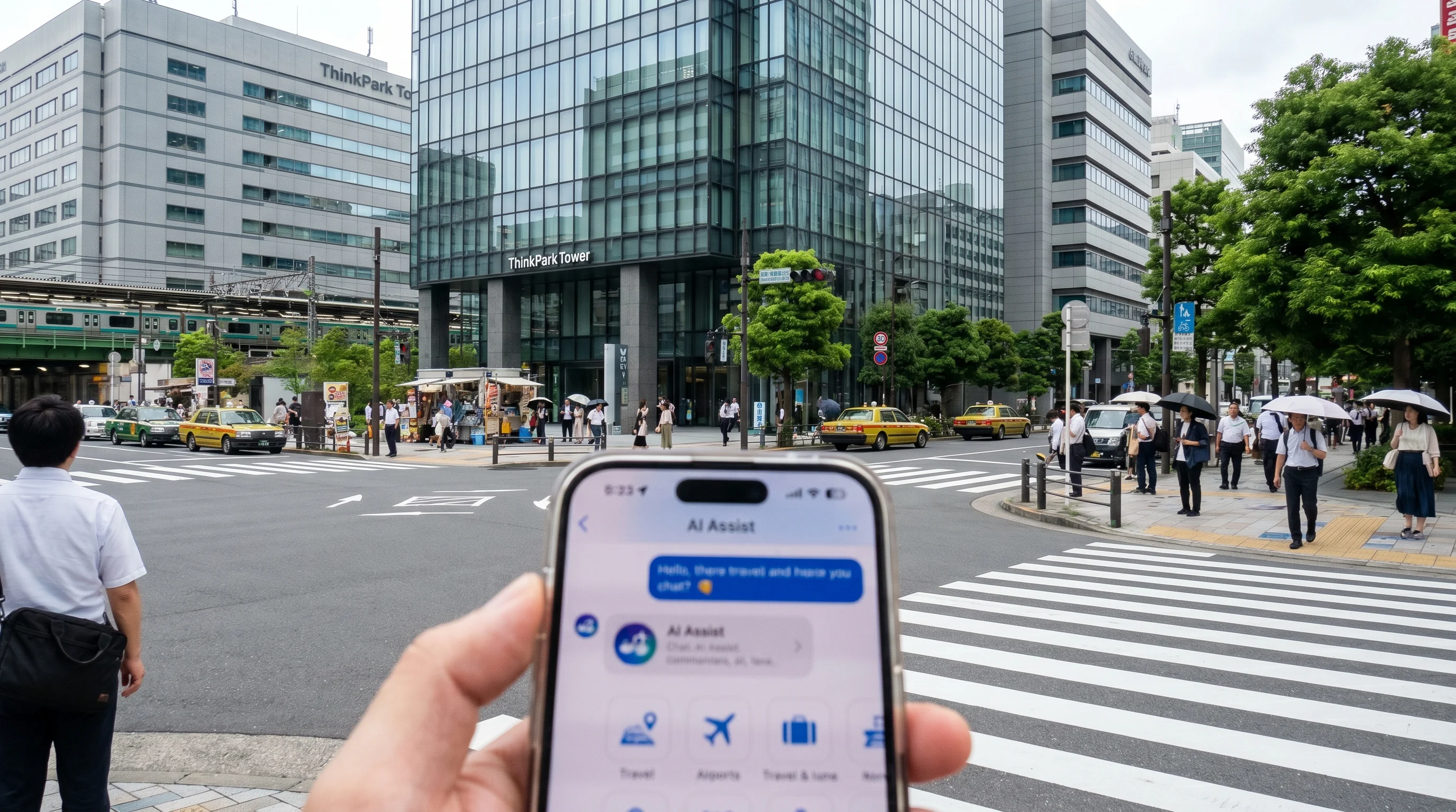 大崎駅の街並み / 店舗集客のAI検索最適化（AIO）のイメージ