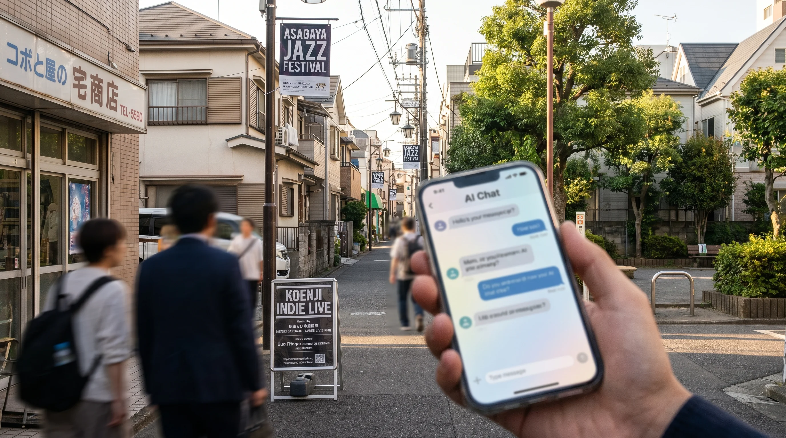 杉並区の街並み / 店舗集客のAI検索最適化（AIO）のイメージ