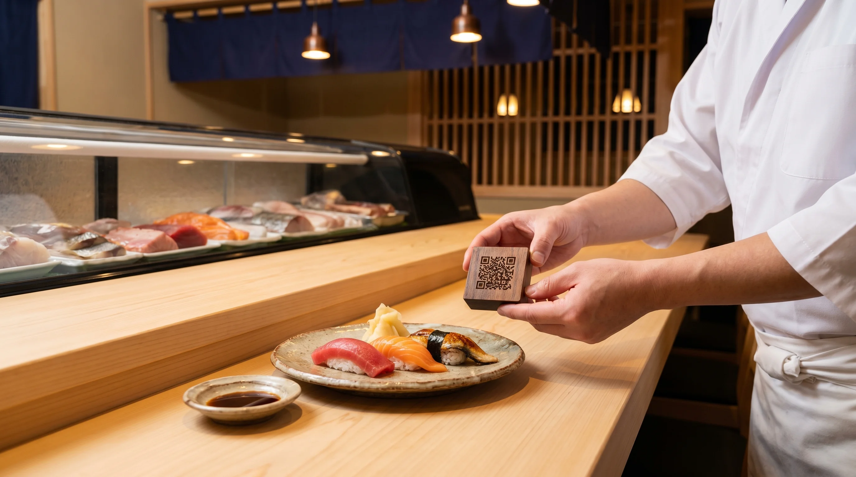 寿司屋のGoogle口コミ依頼シーン