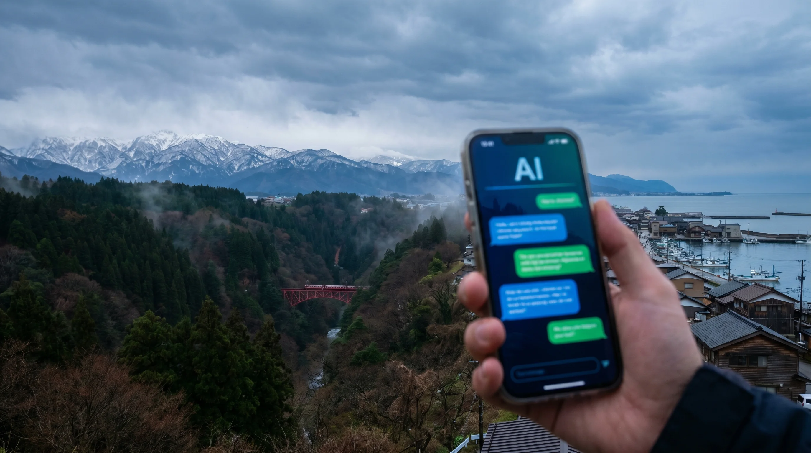 富山県の街並み / 店舗集客のAI検索最適化（AIO）のイメージ
