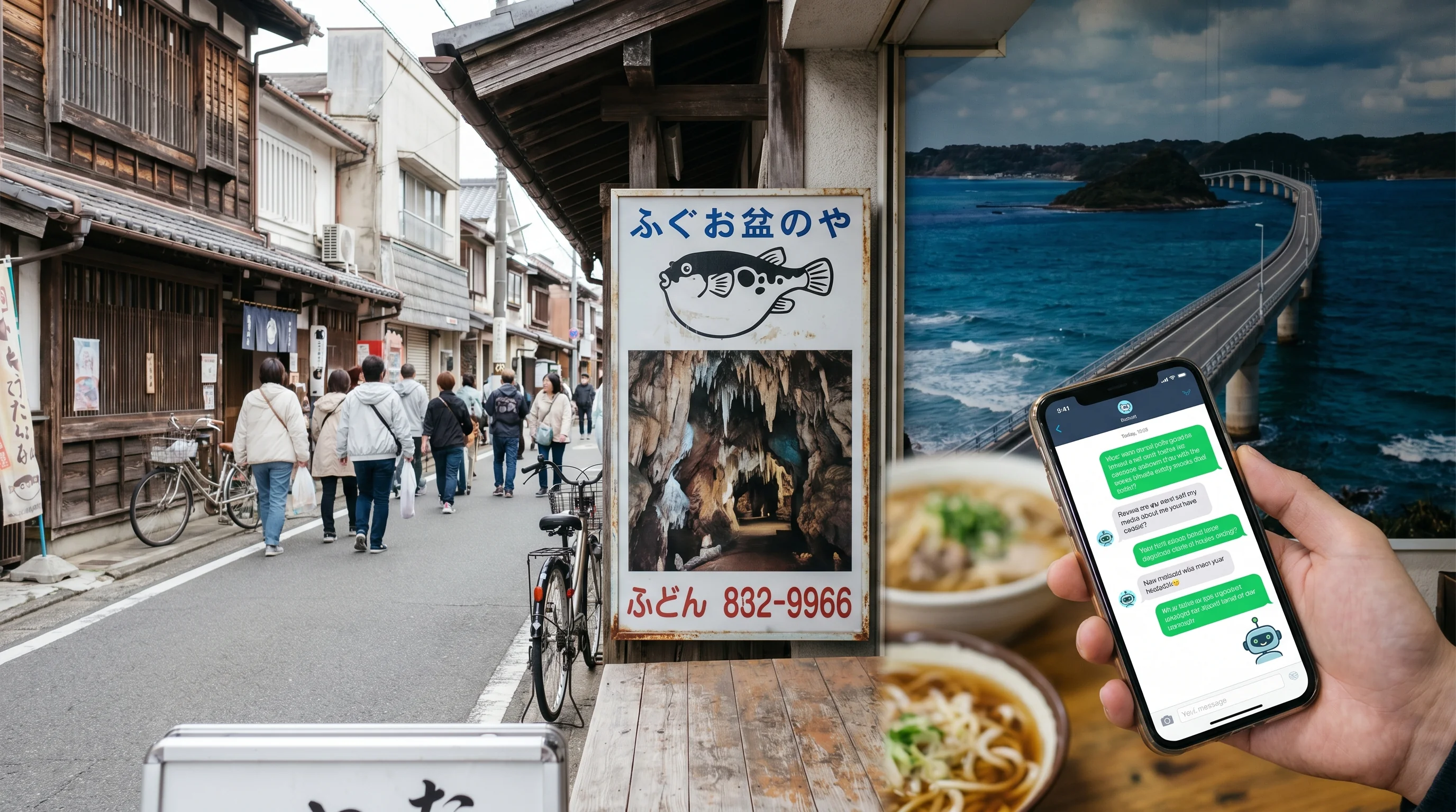 山口県の街並み / 店舗集客のAI検索最適化（AIO）のイメージ